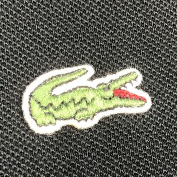 Lacoste Polo Shirt Mens Black Size 7 Short Sleeve Casual Crocodile Logo COLLARED - Picture 3 of 8